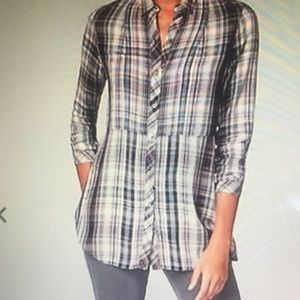NWT J.Jill NvyBlu Plaid Tunic